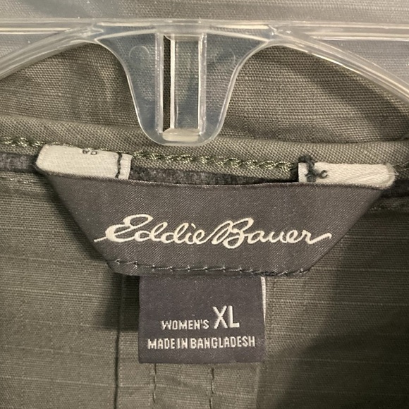 Eddie Bauer olive/army green ladies utility jacket size XL - Picture 2 of 8